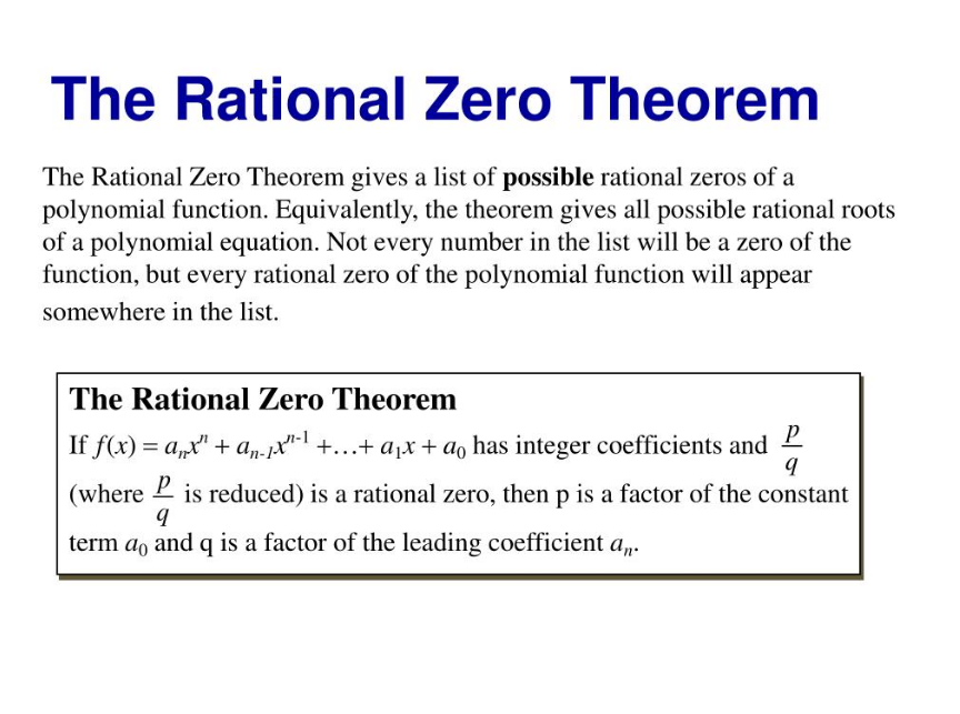 Rational Zero Theorem